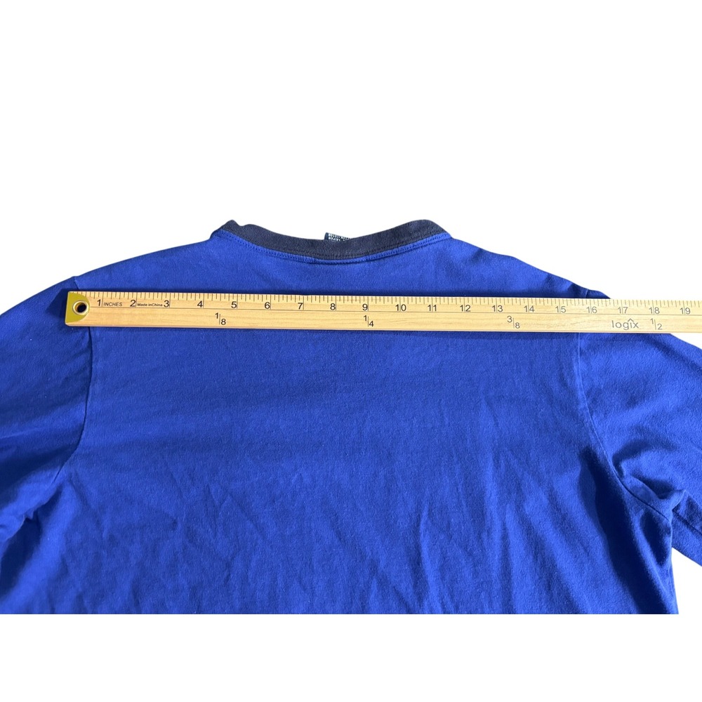 Tommy Hilfiger Mens Blue Long Sleeve V-Neck Graphic T-Shirt Embroidered Large - Picture 5 of 9